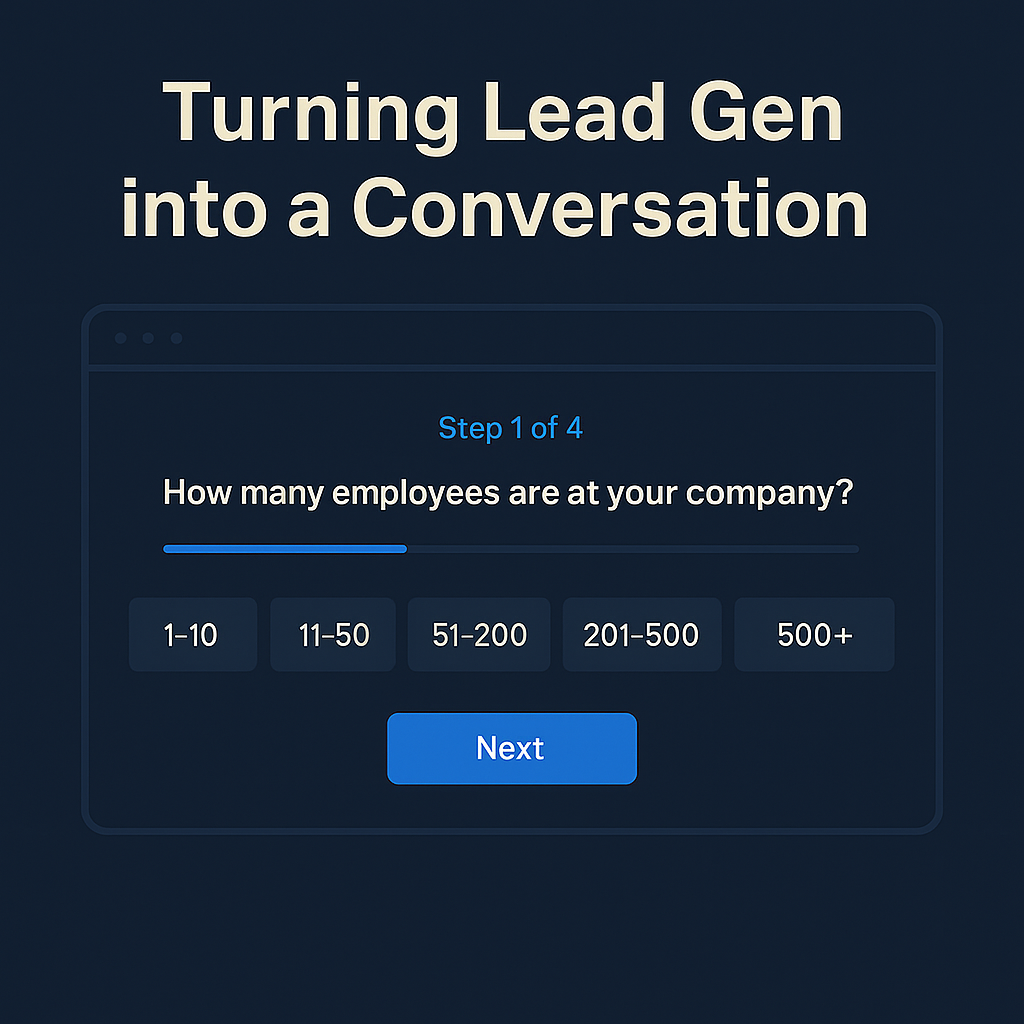 Image for Turning Lead Gen into a Conversation. The Start Experience